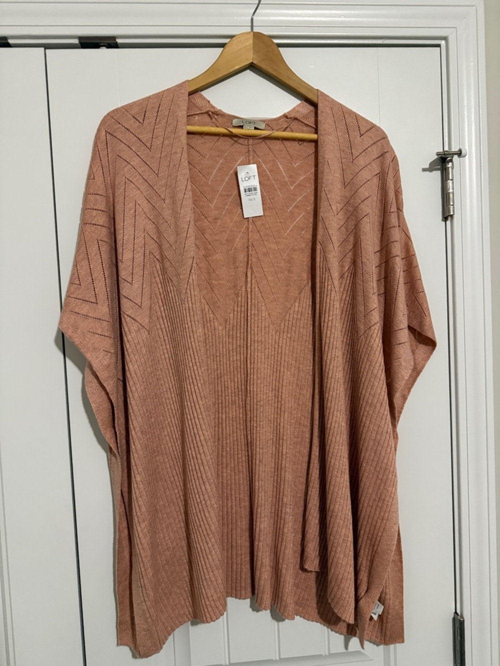 LOFT Blush Open-Front Chevron Knit Wrap